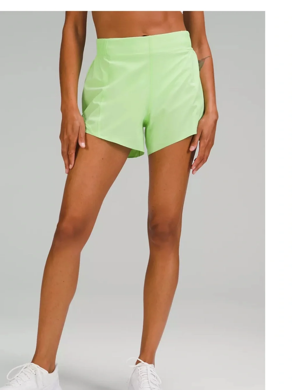 Women’s High-Waist Athletic Shorts - Lime Green